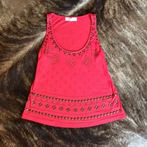 Coral studded tank top